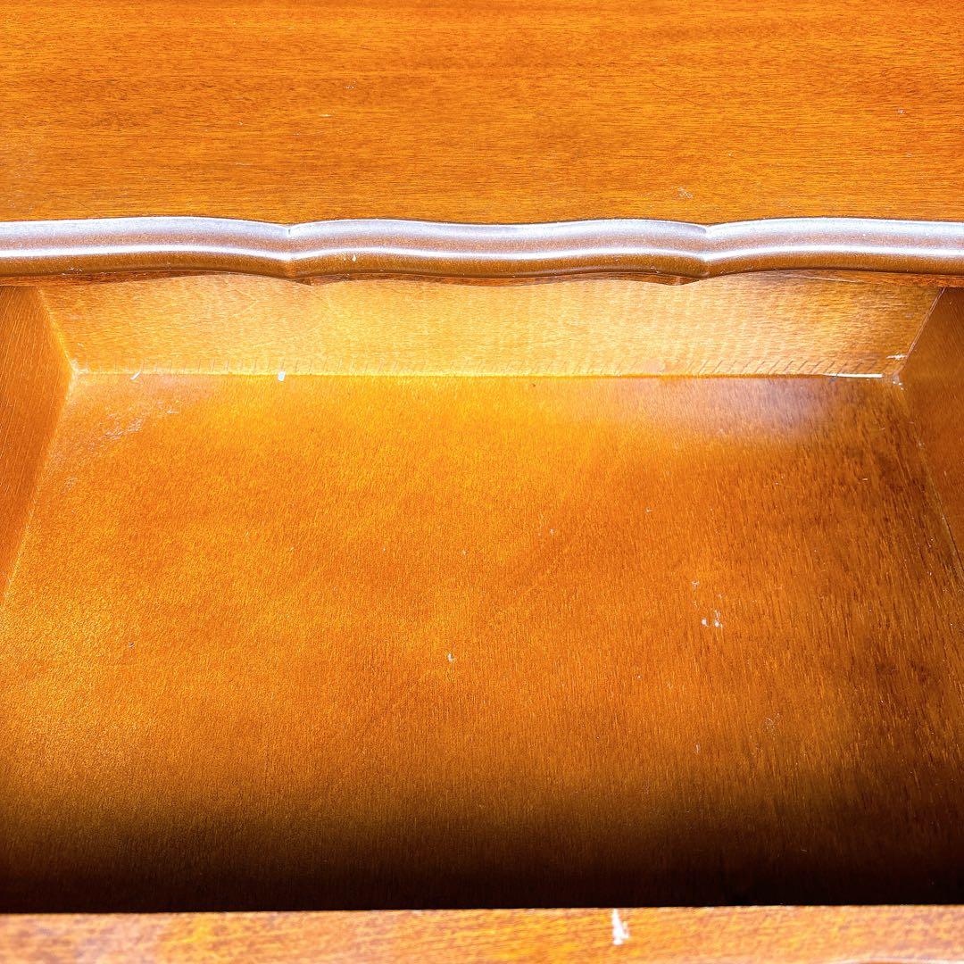 アンティーク 猫脚 電話台 木製 彫刻 チェスト ブラウン