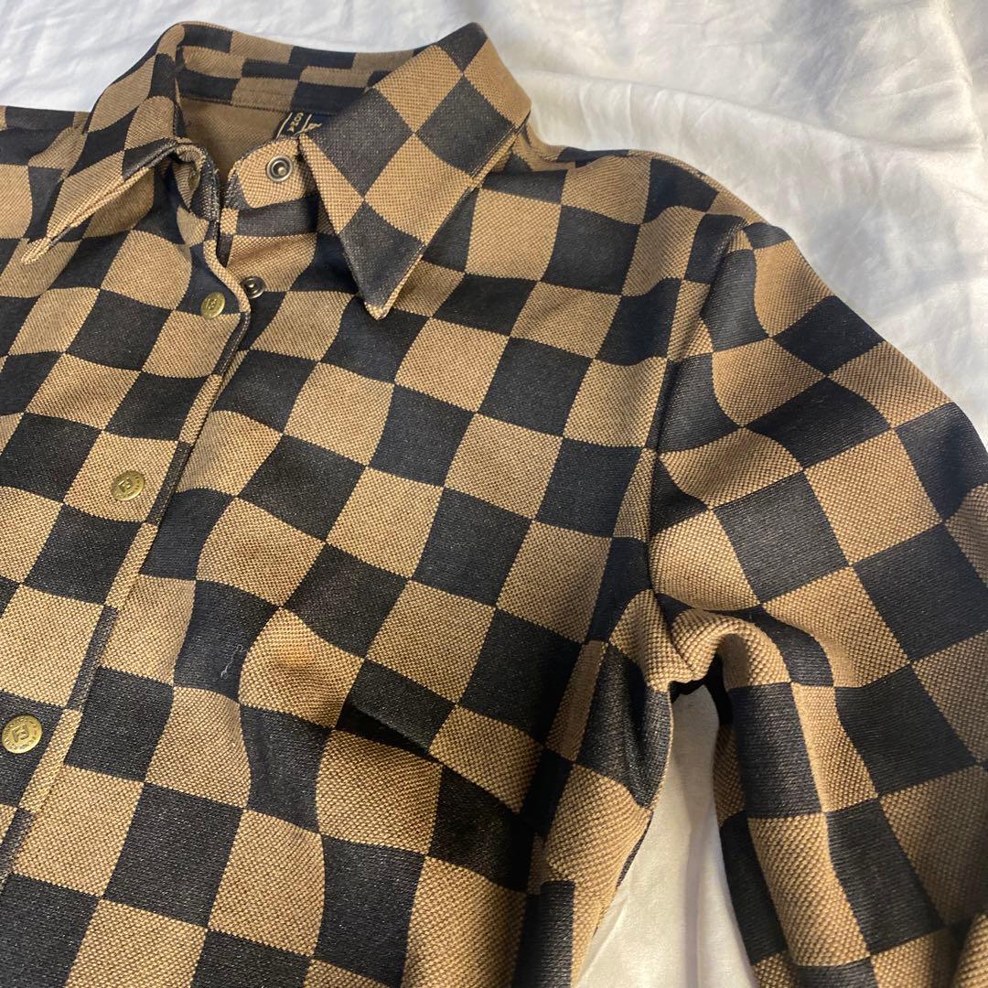 FENDI チェック柄 長袖 レディースシャツ　中古