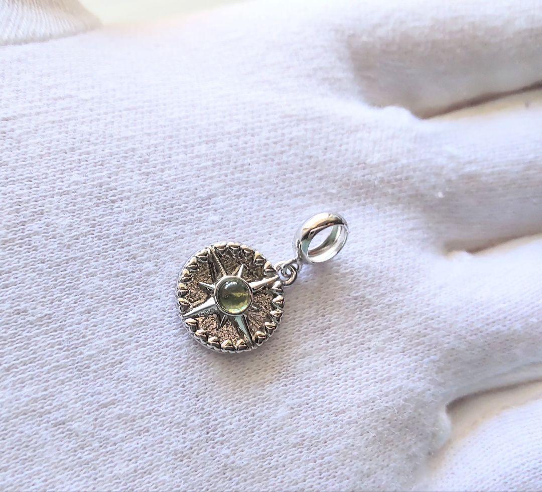 レア★モルダバイト メテオライト シルバーカラー ネックレストップ