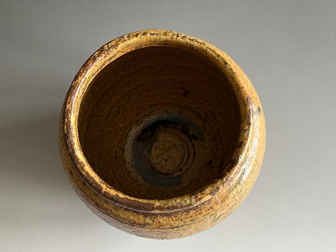 出雲焼　11代長岡空権　黄いらぼ　水指　而妙斎書付　茶道具　表千家