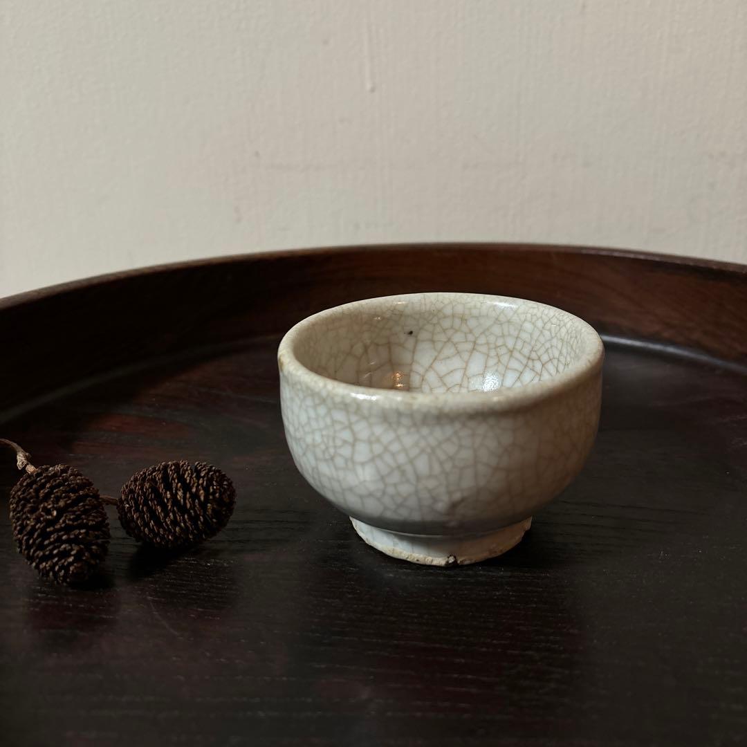 李朝　白磁ぐい呑み　盃　猪口　古伊万里　平佐　江戸時代　骨董　秦秀雄　白洲正子