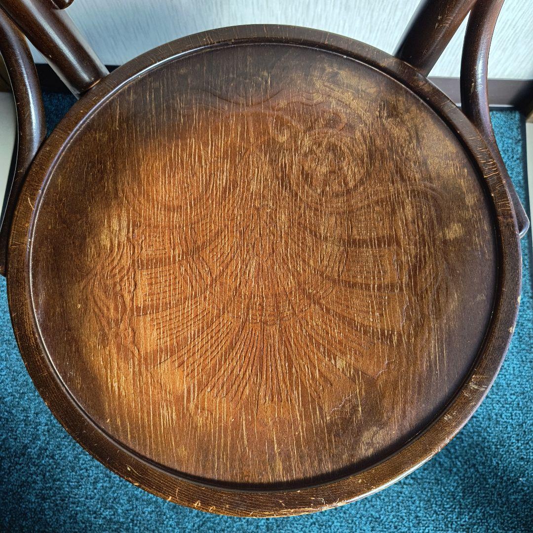 曲げ木デザイン 木製　椅子 ブラウン　アンティーク