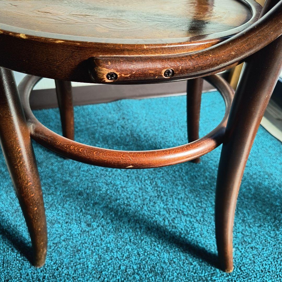 曲げ木デザイン 木製　椅子 ブラウン　アンティーク