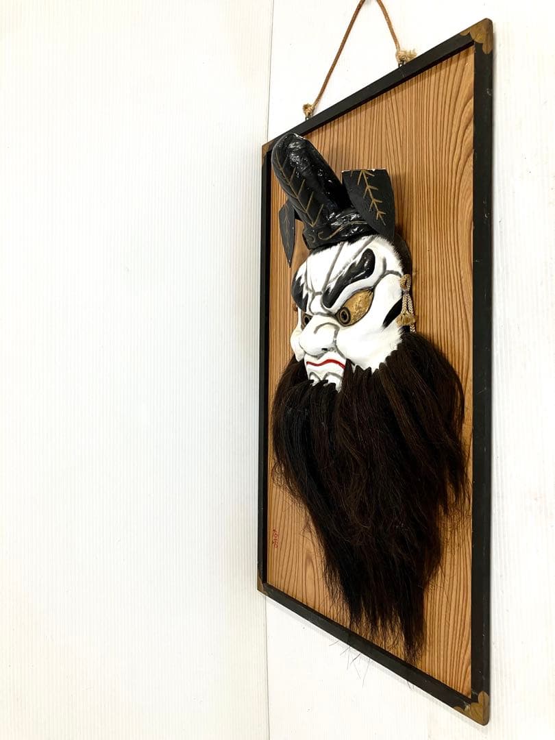 石見神楽面◆鍾馗◆乾漆 特大 壁掛け 在銘 招福 蔵出し