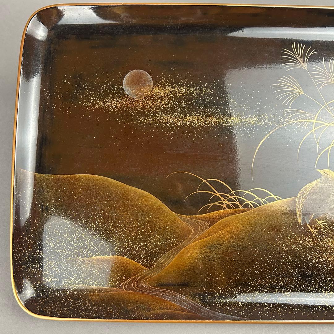 金蒔絵盆 金箔装飾