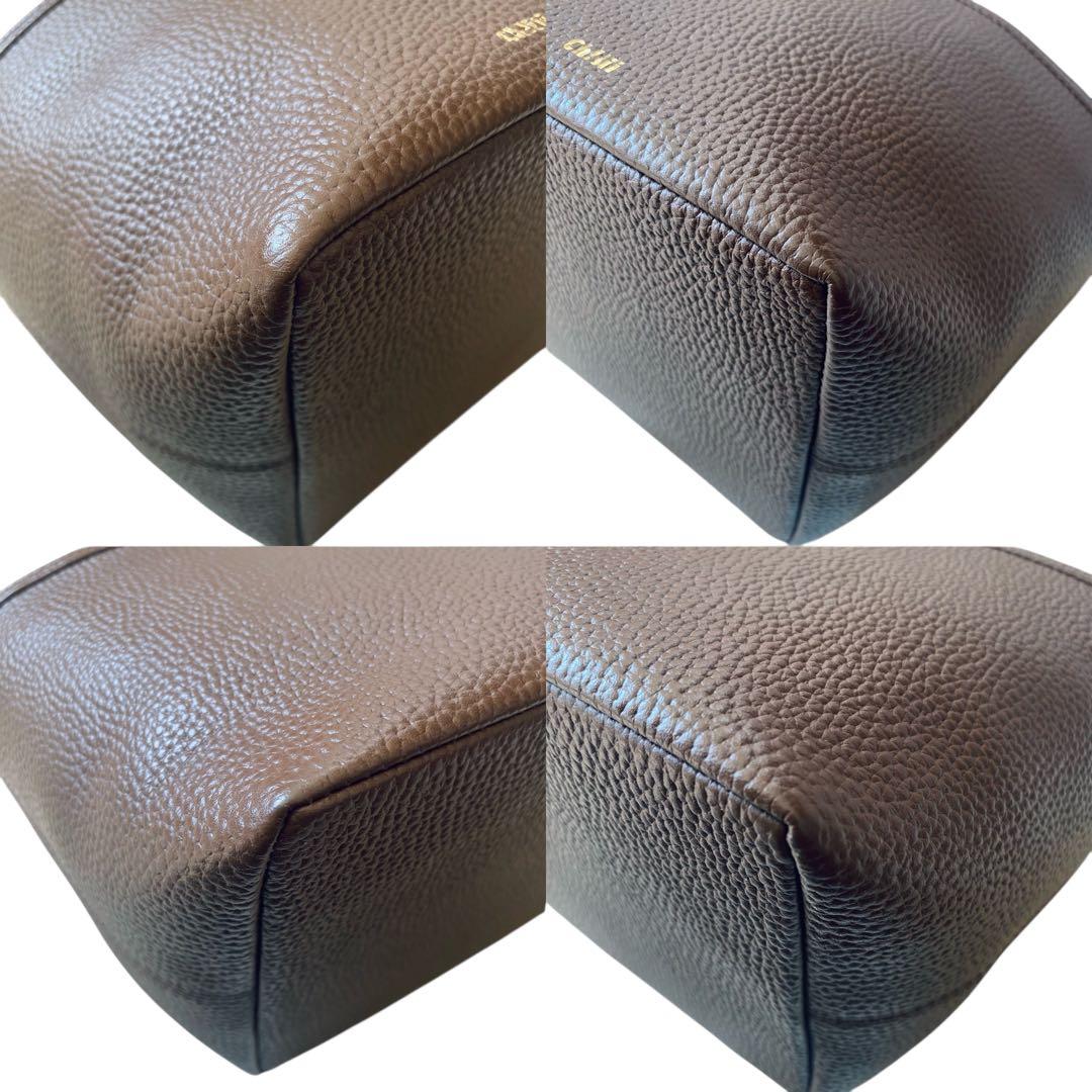 CH!III チーバッグ【美品】シュリンクレザー バスケット ブラウン