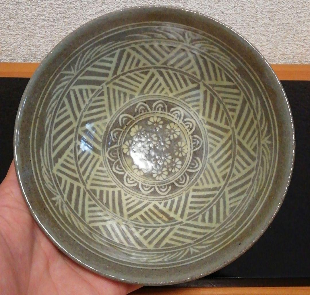 楠部彌弌作　三島　茶碗　共箱　茶道具