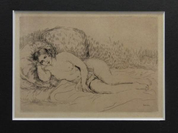 ピエール=オーギュスト・ルノワール、横たわる裸婦、希少な画集より