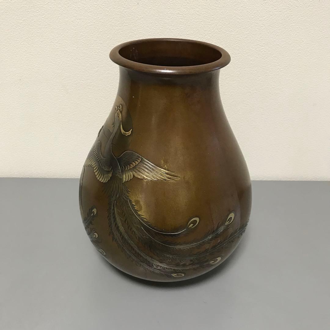 【貴重】ちょっと贅沢な傘立てにも！骨董壷.花器　金属製　作家名前刻印有り