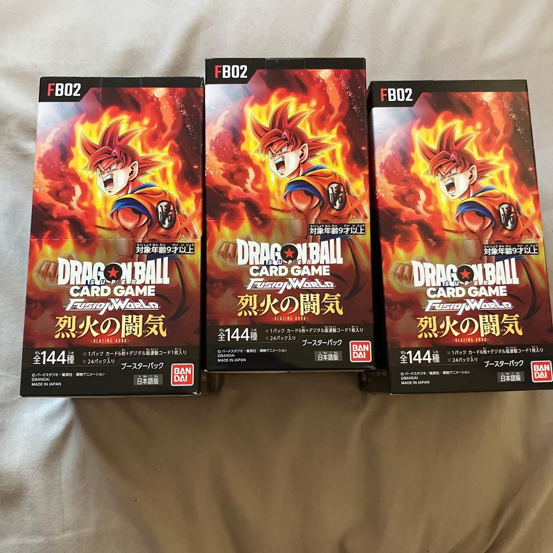 ドラゴンボールカードゲーム　烈火の闘気　3box 新品　テープ付き