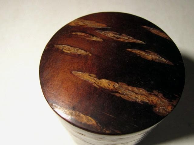 ☆人間国宝 黒田辰秋　桜中次　棗☆裏千家十四代淡々斎花押☆a530