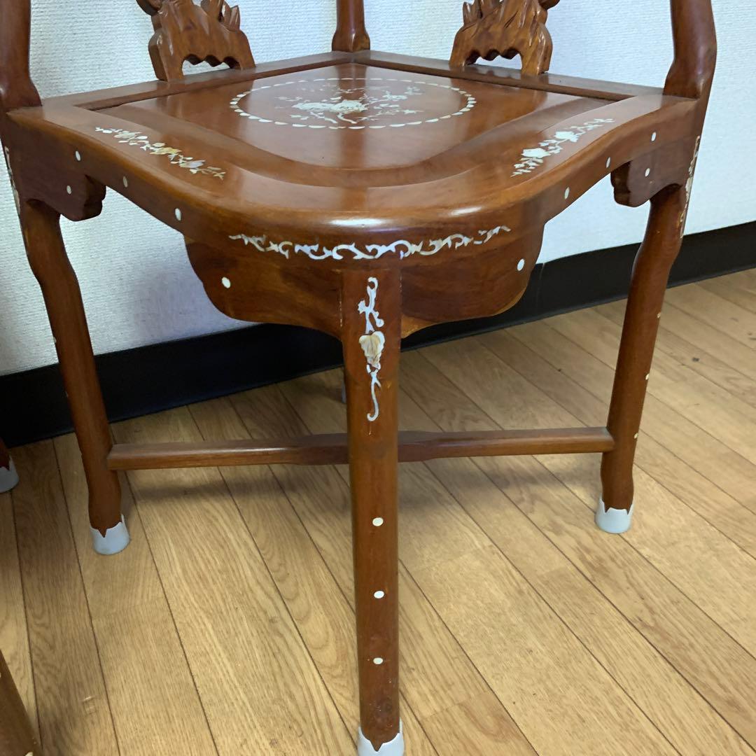 木製 西洋風 椅子 螺鈿細工１脚