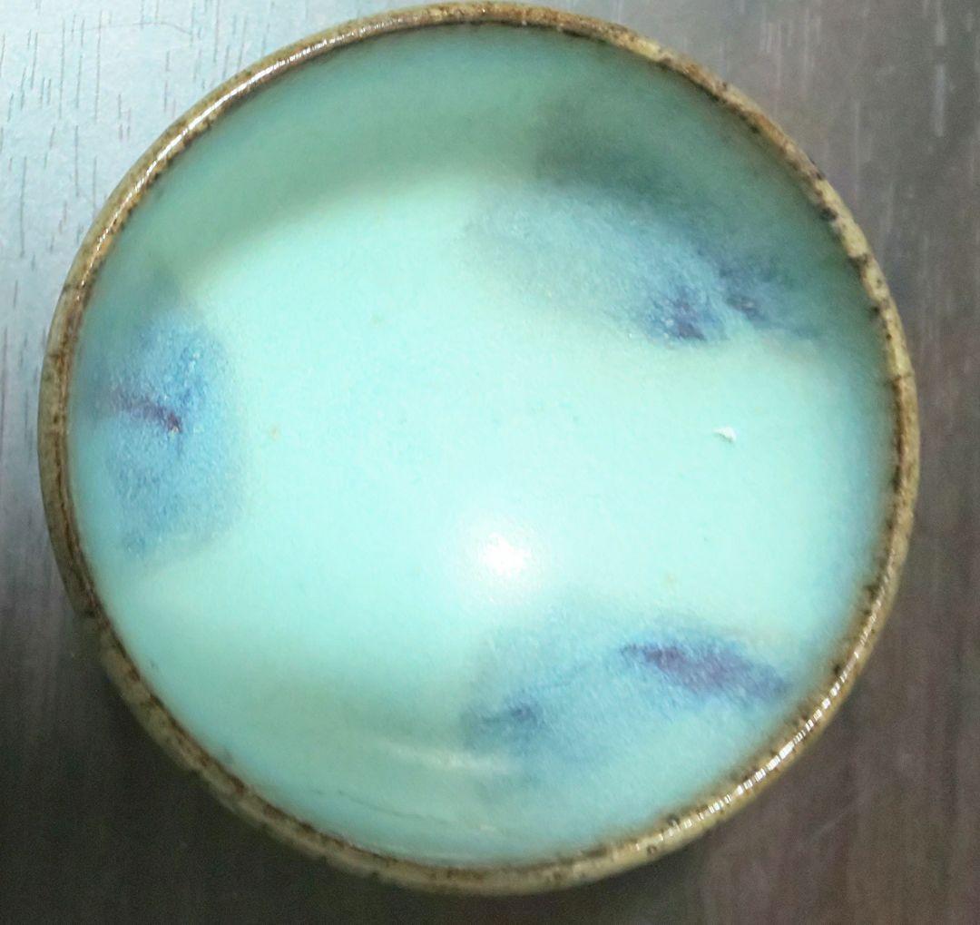 南宋時代 鈞窯紫斑紋盃 澱青釉紫紅斑盃 木製台座付 二客