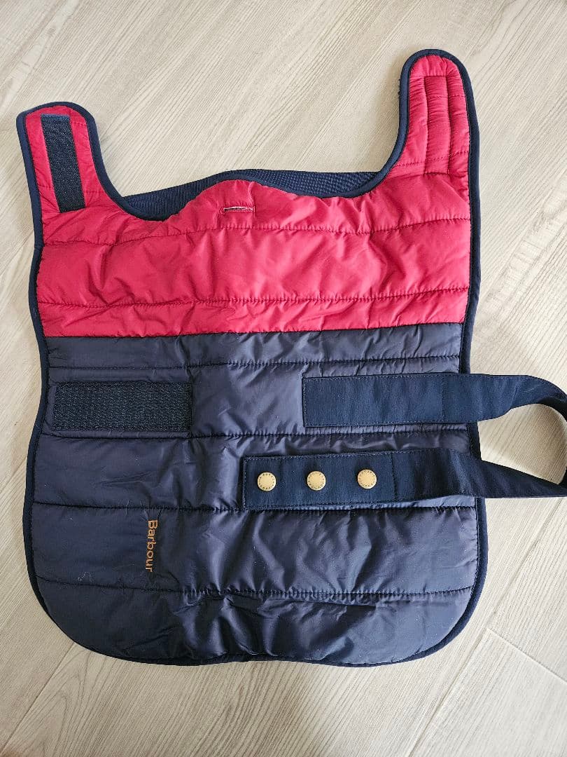 Barbour キルティング犬服 赤・紺