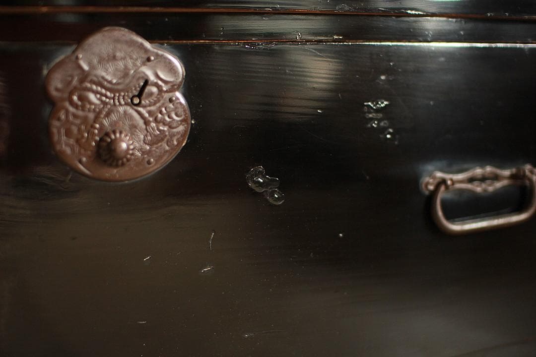 綺麗な巾着金具庄内箪笥　2段　タンス　収納　古家具　古民家　時代家具