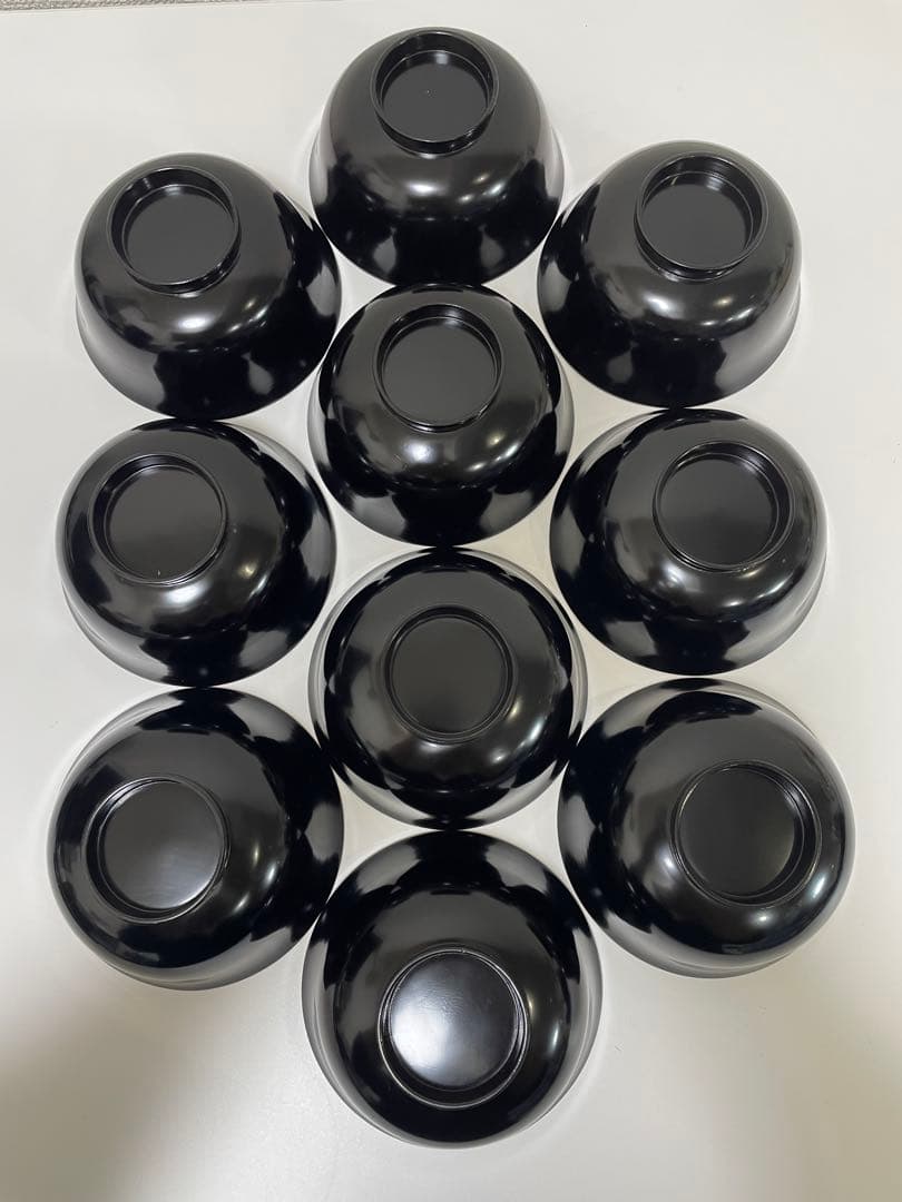 漆器 輪島塗 金蒔絵 扇柄 黒 内黒 吸物 割烹 蓋付き10客個 お煮物椀