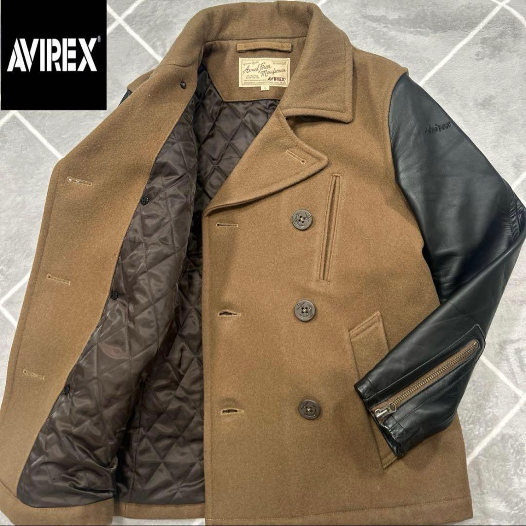 【☆極美品☆】ウルトラレア AVIREX レザーコートMカーキ 紳士の極上品
