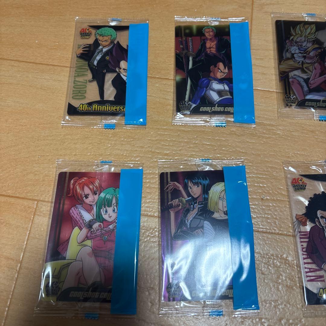 ドラゴンボール×ワンピース ジャンプ40周年森永ウエハースカード 未開封18枚