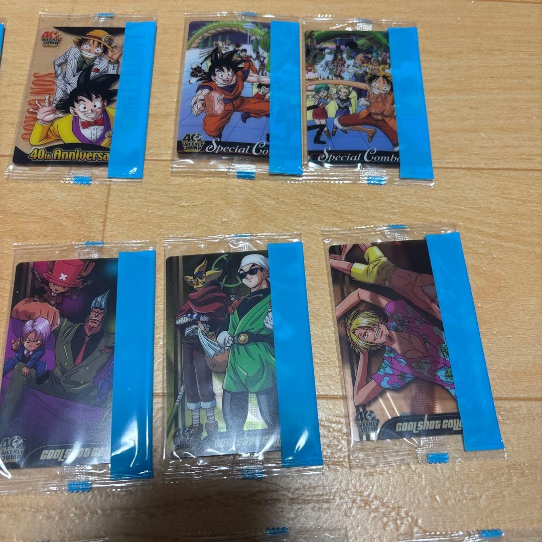 ドラゴンボール×ワンピース ジャンプ40周年森永ウエハースカード 未開封18枚