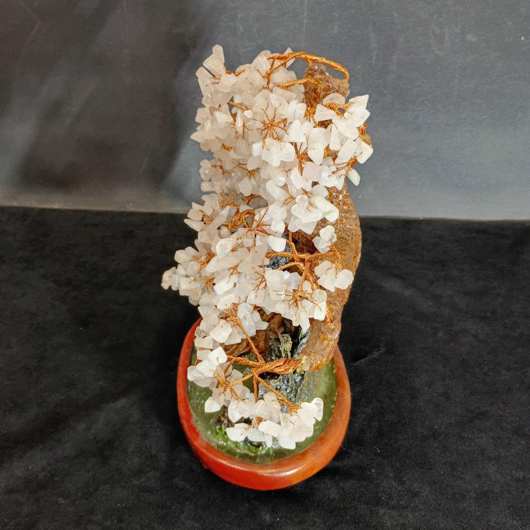 紅水晶 桜の木オブジェ 賽山千樹