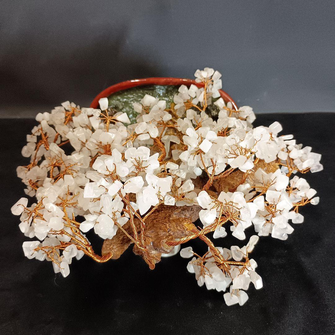 紅水晶 桜の木オブジェ 賽山千樹