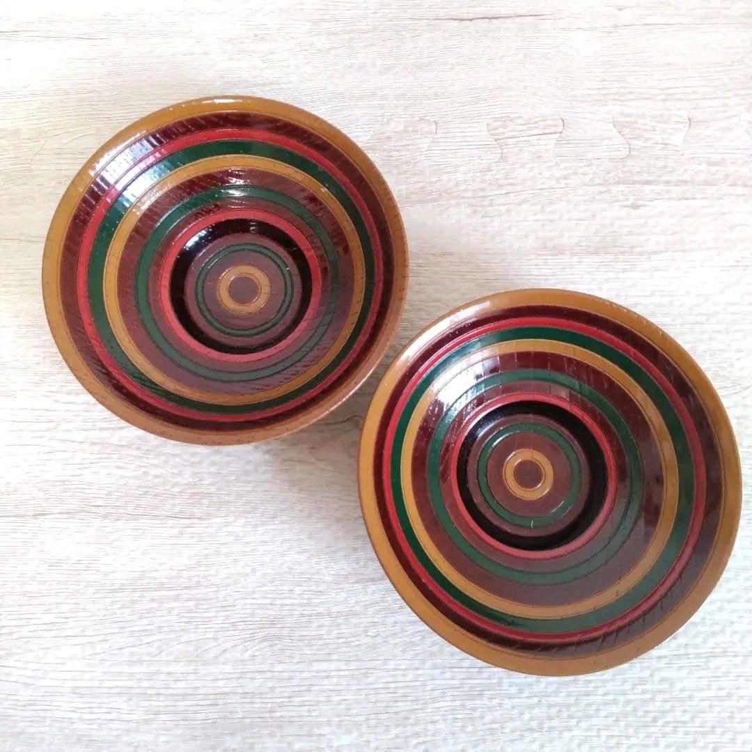 5枚組　目はじき　独楽塗　茶托