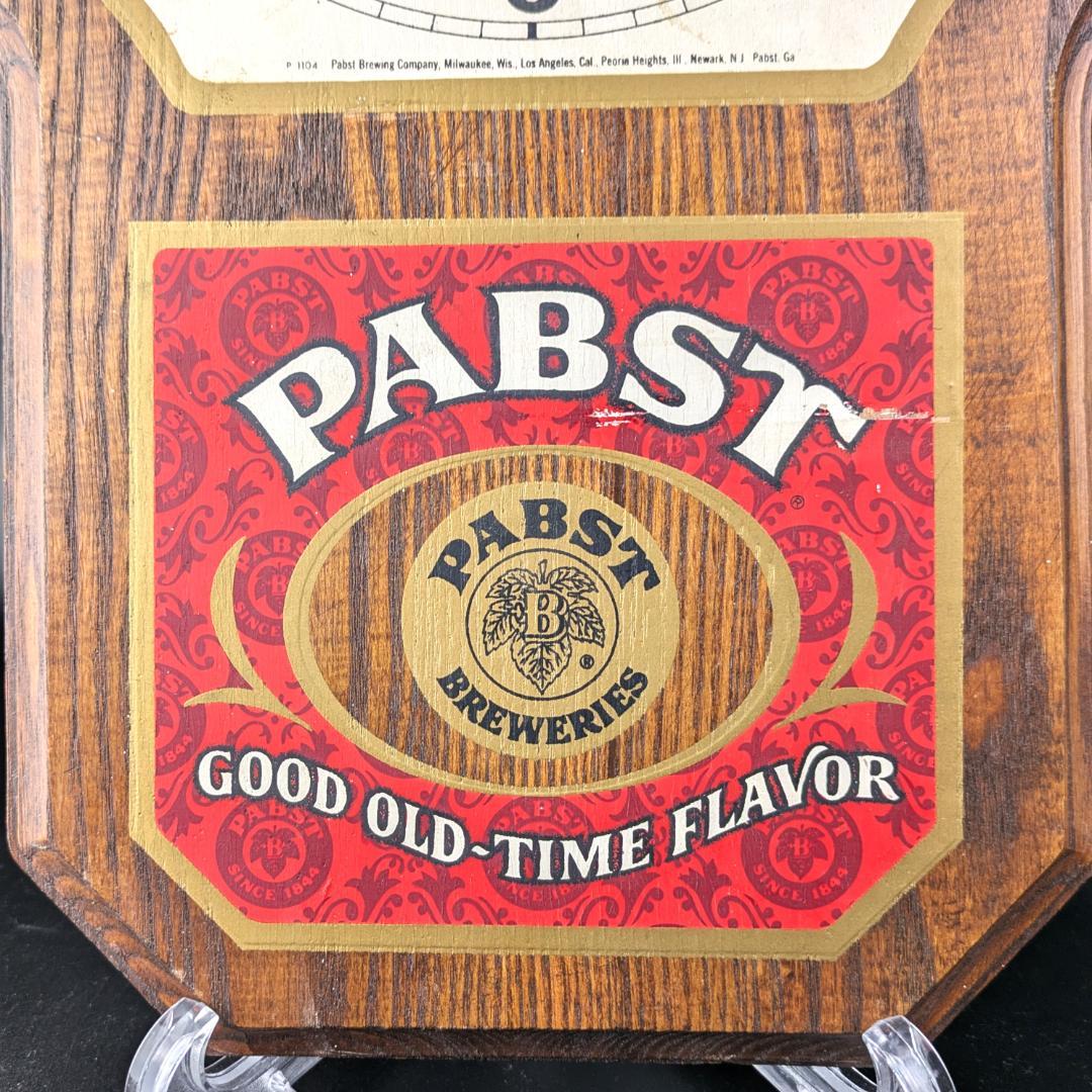 パブスト・ブルーリボン 木製掛時計／ビンテージバーサイン クロック　作動確認済