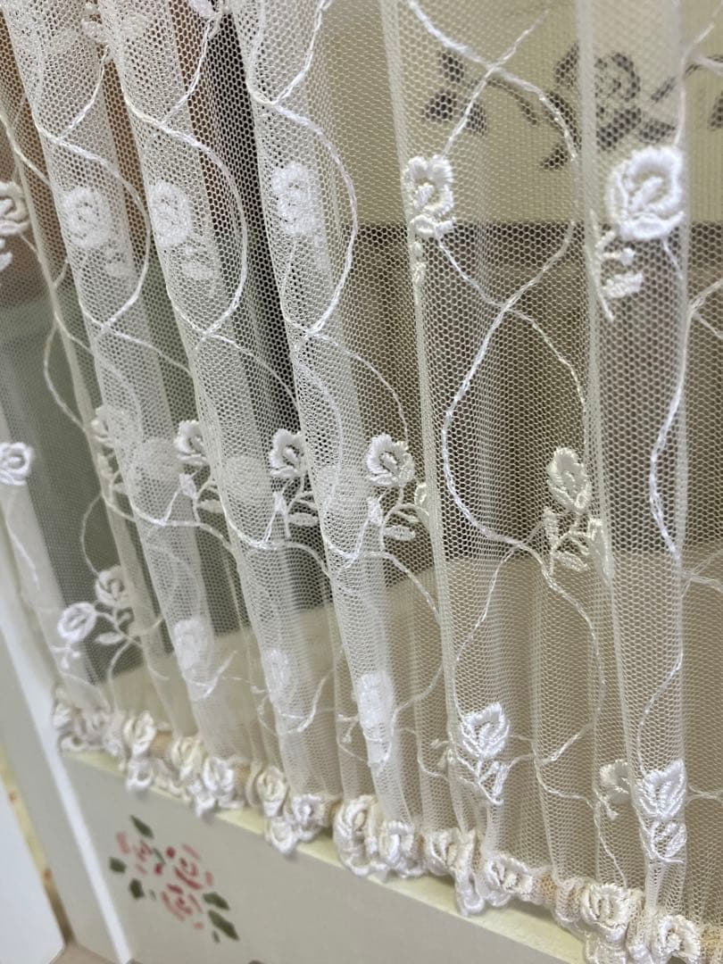 花薔薇のレースの卓上パーテーションミニ3連