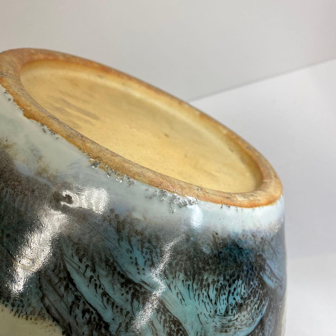 中国美術 粉彩山水画 大壷 H43cm 東キ7-1230① トヒエ