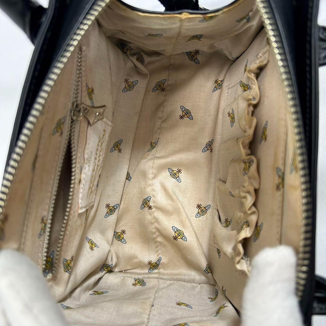 【極美品/日本製】ヴィヴィアンウエストウッド ヤスミン ハンドバッグ オーブ 黒