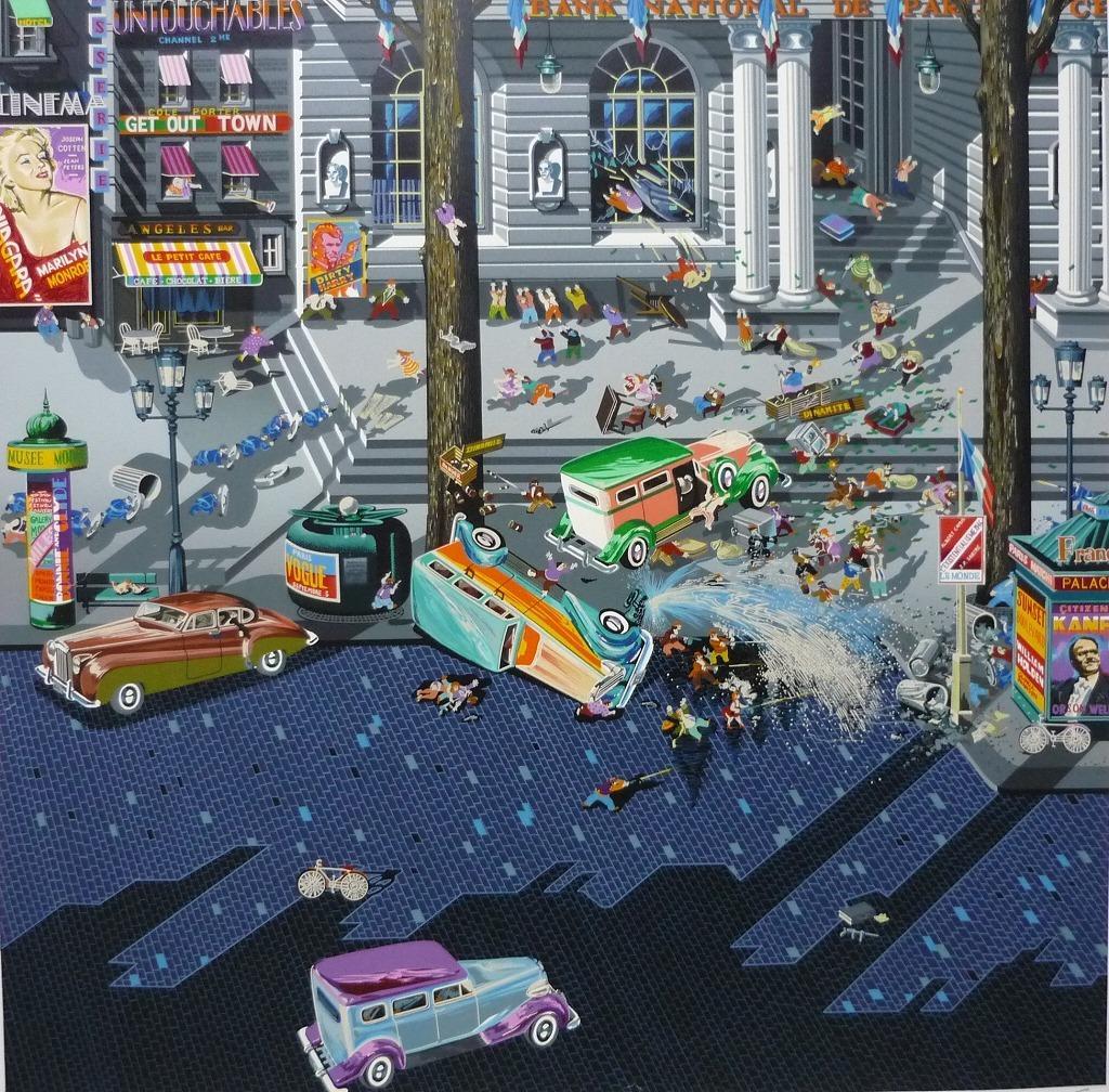 ★版画★ヒロ・ヤマガタ　シルクスクリーン　泥棒2★S44