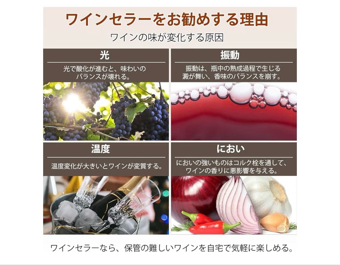 ECL ワインセラー コンプレッサー式 大容量 大型 32本収納 80L