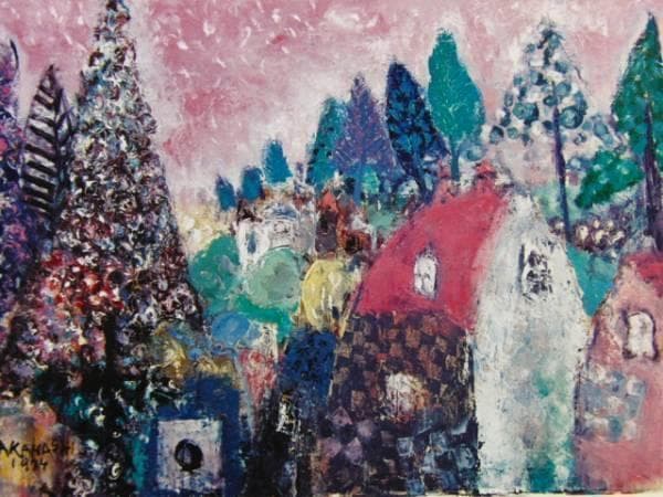 高橋忠弥、ごはん縞の壁、版上サイン、レゾネ、新品額・額装付