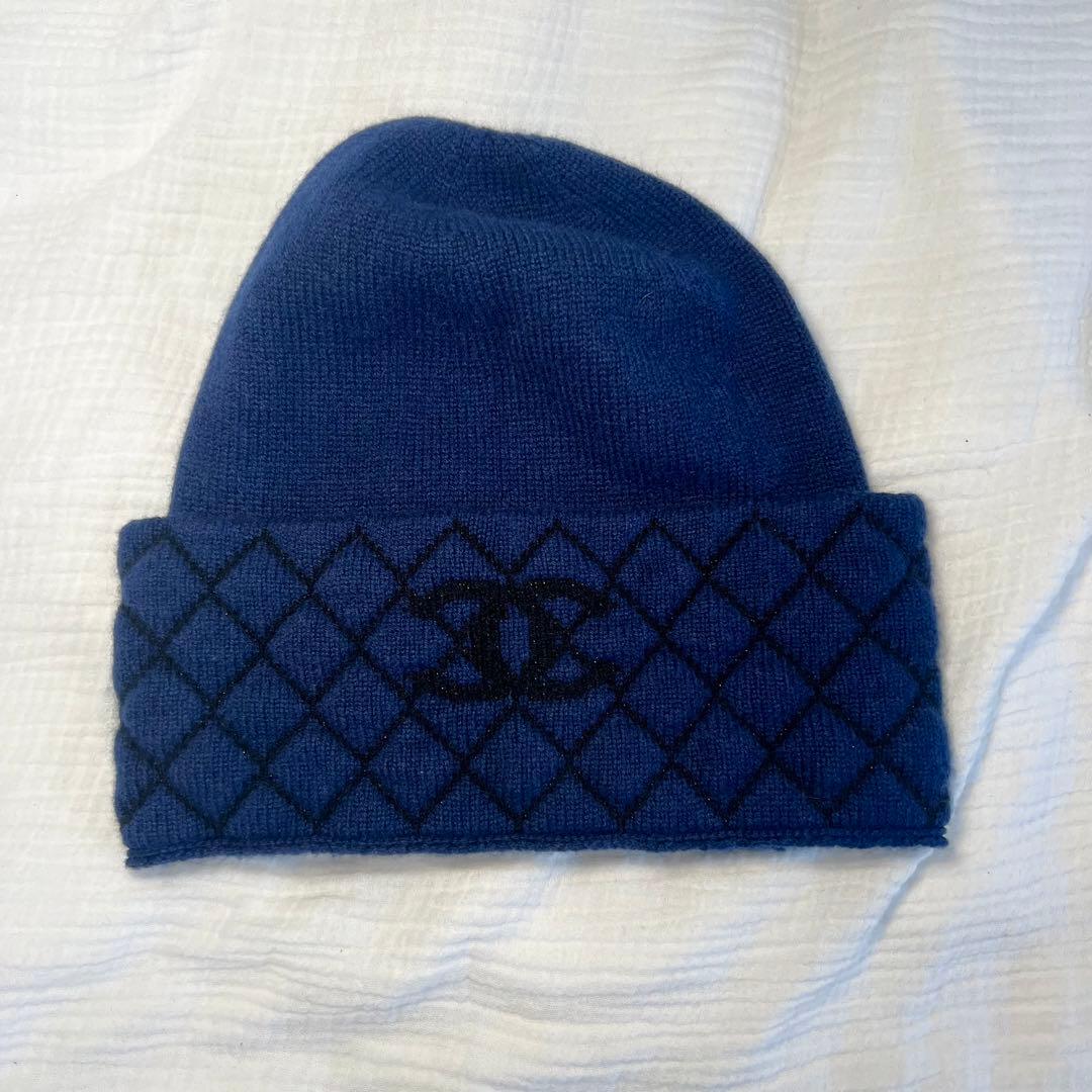 CHANEL ダイヤモンドパターン ニット帽