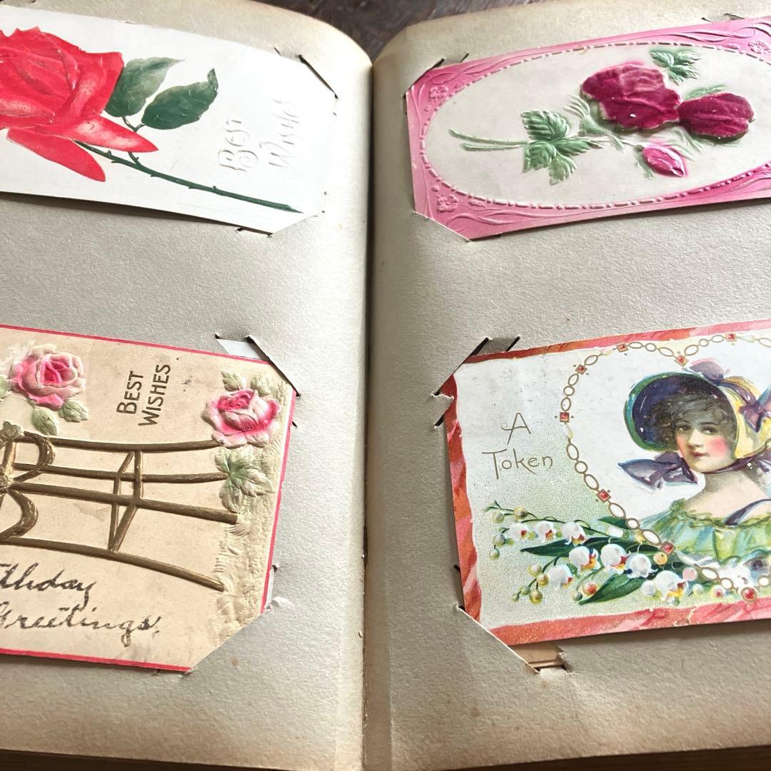 イギリスアンティークポストカードアルバム　薔薇好きさんへ　フランスアンティーク