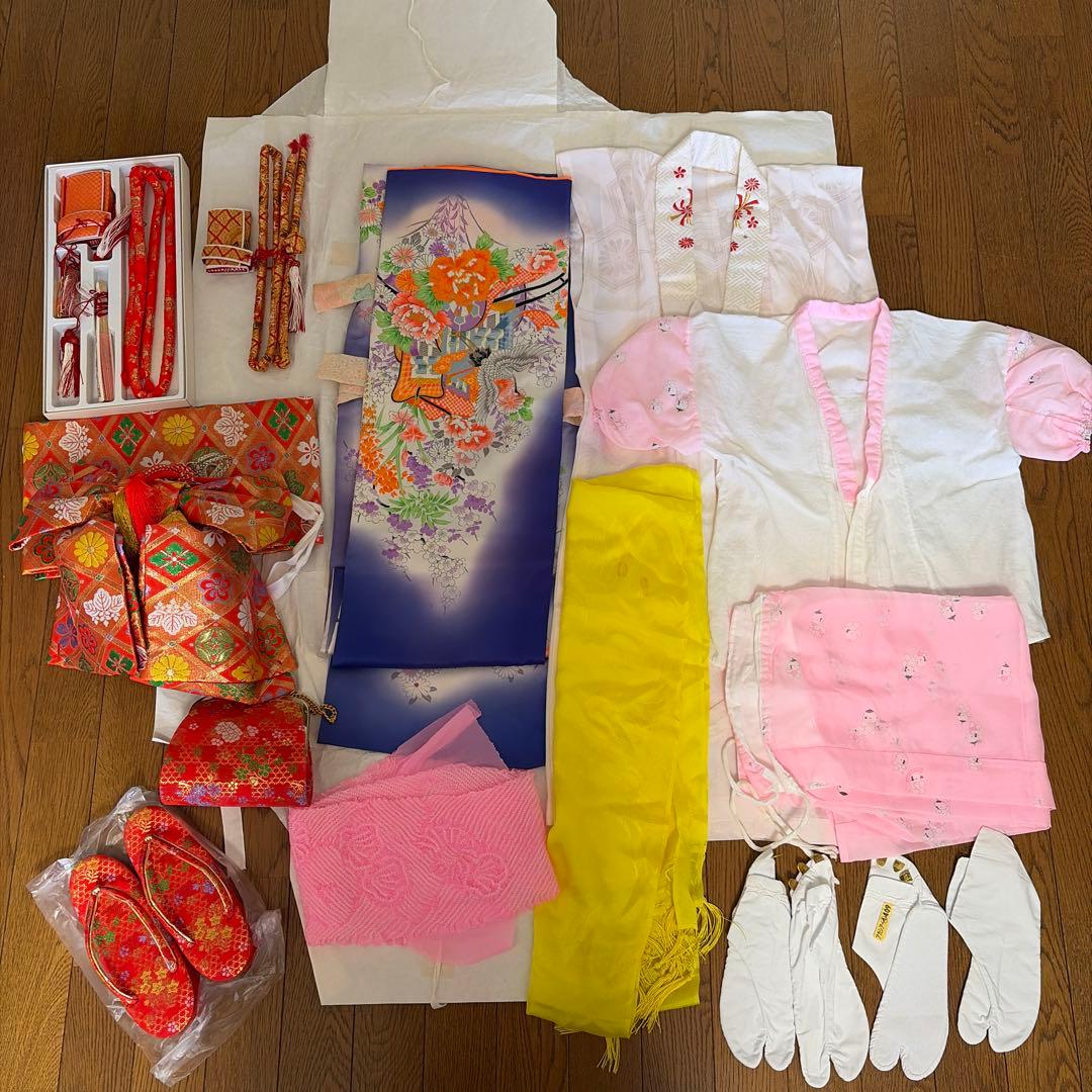 七五三着物　草履、バッグ込みフルセット　７歳