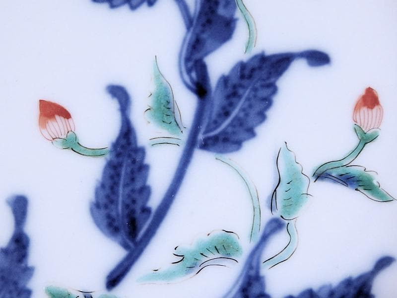 大聖寺伊万里　色絵　芥子の花図　輪花　５寸皿　F345AS-fbtz