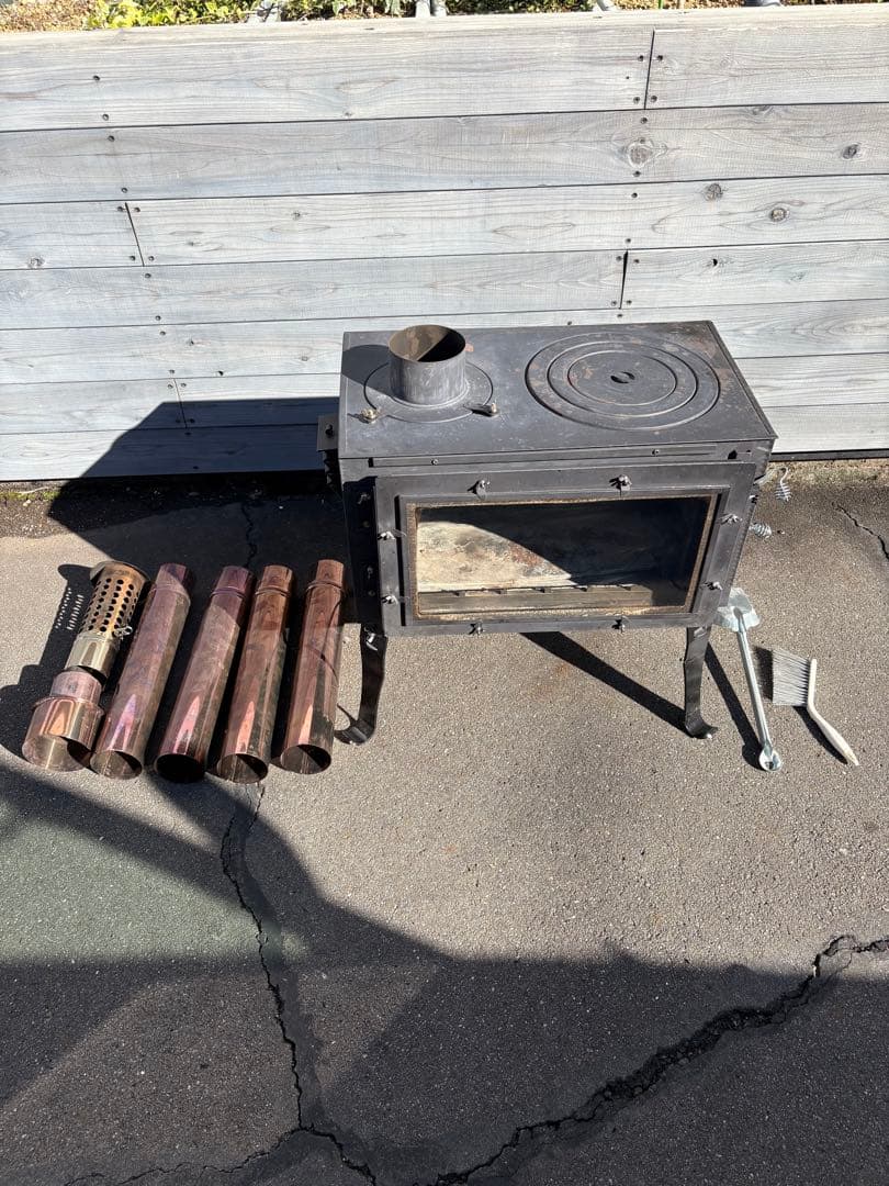 ※専用品　ロマンチカル薪ストーブ　脚長さん付き　収納ケース付き　新保製作所