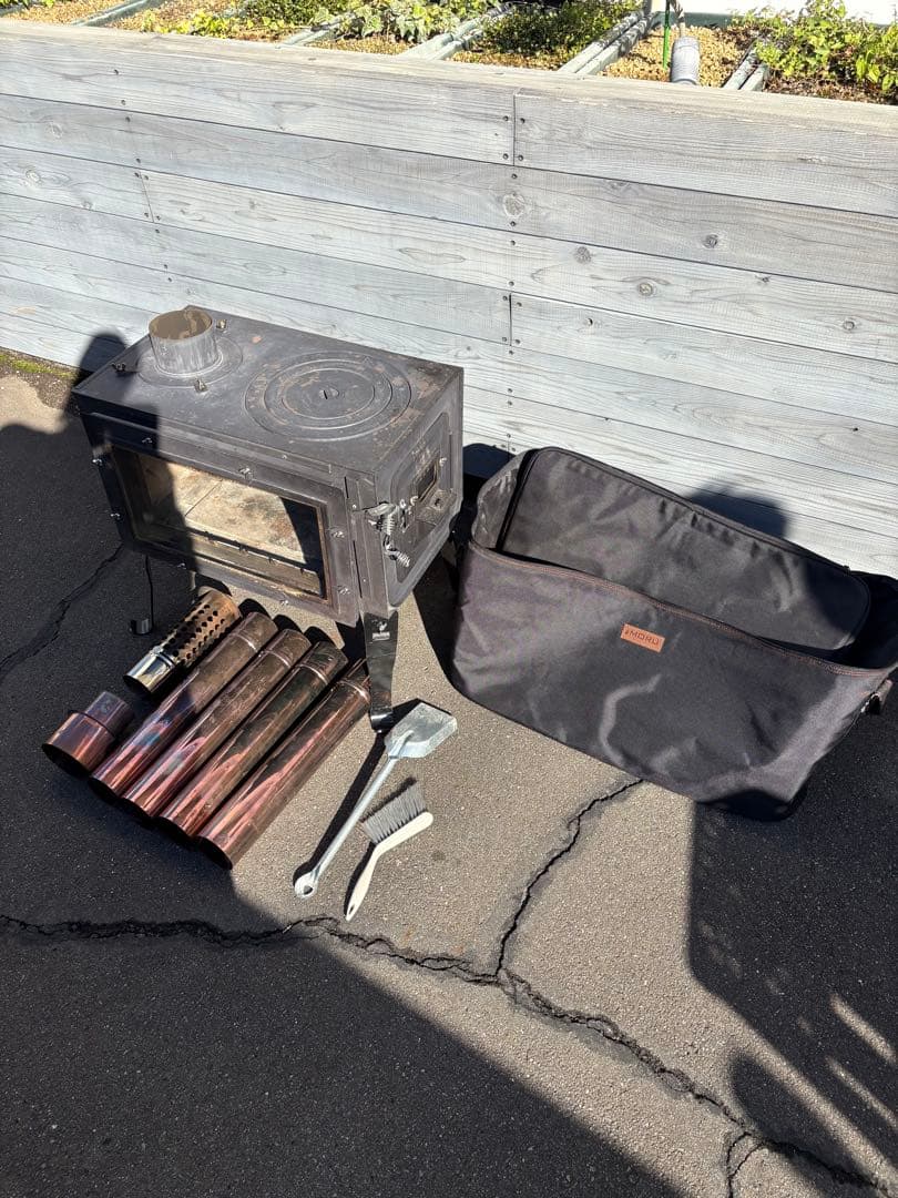 ※専用品　ロマンチカル薪ストーブ　脚長さん付き　収納ケース付き　新保製作所