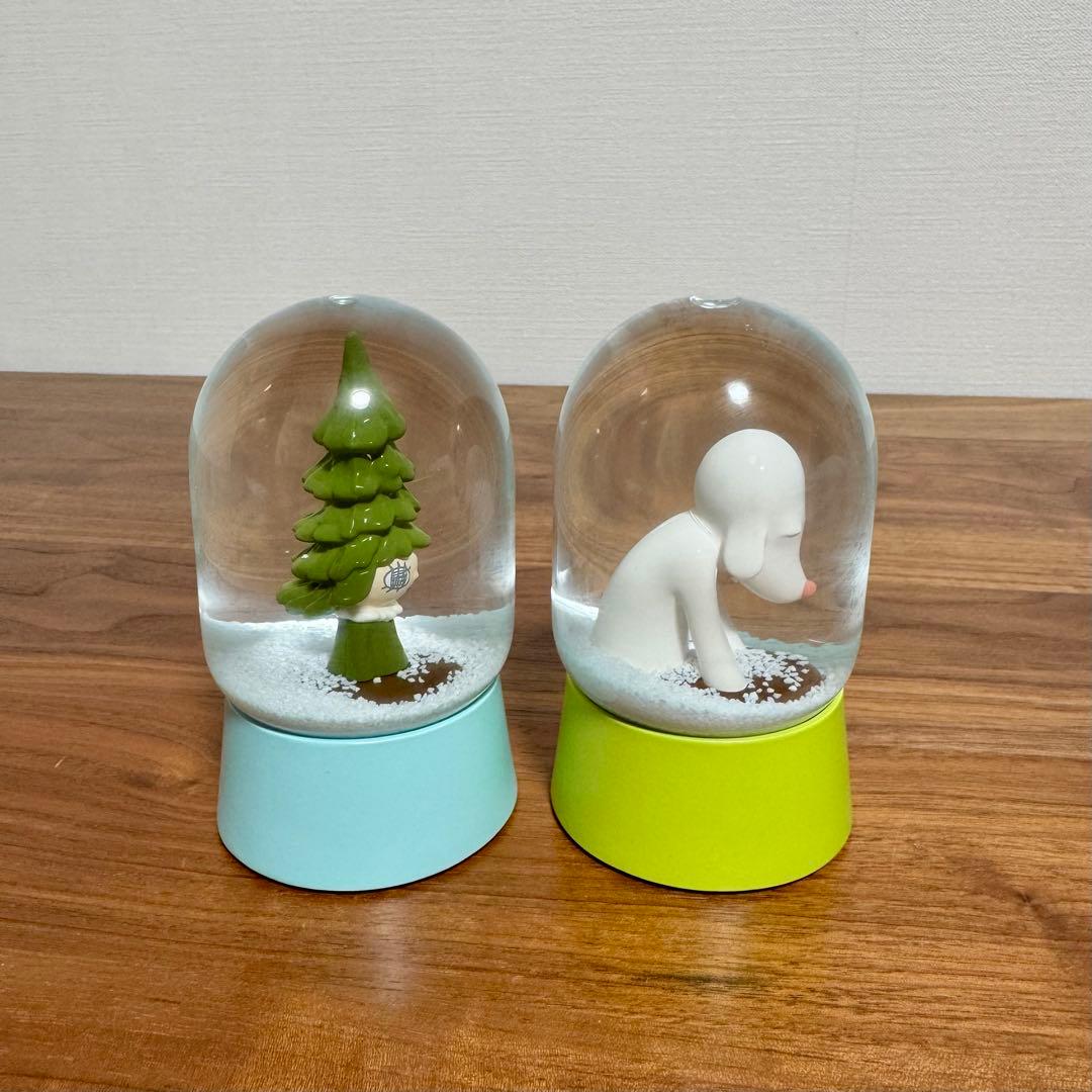 奈良美智「あおもり犬スノードーム」「森の子スノードーム」セット