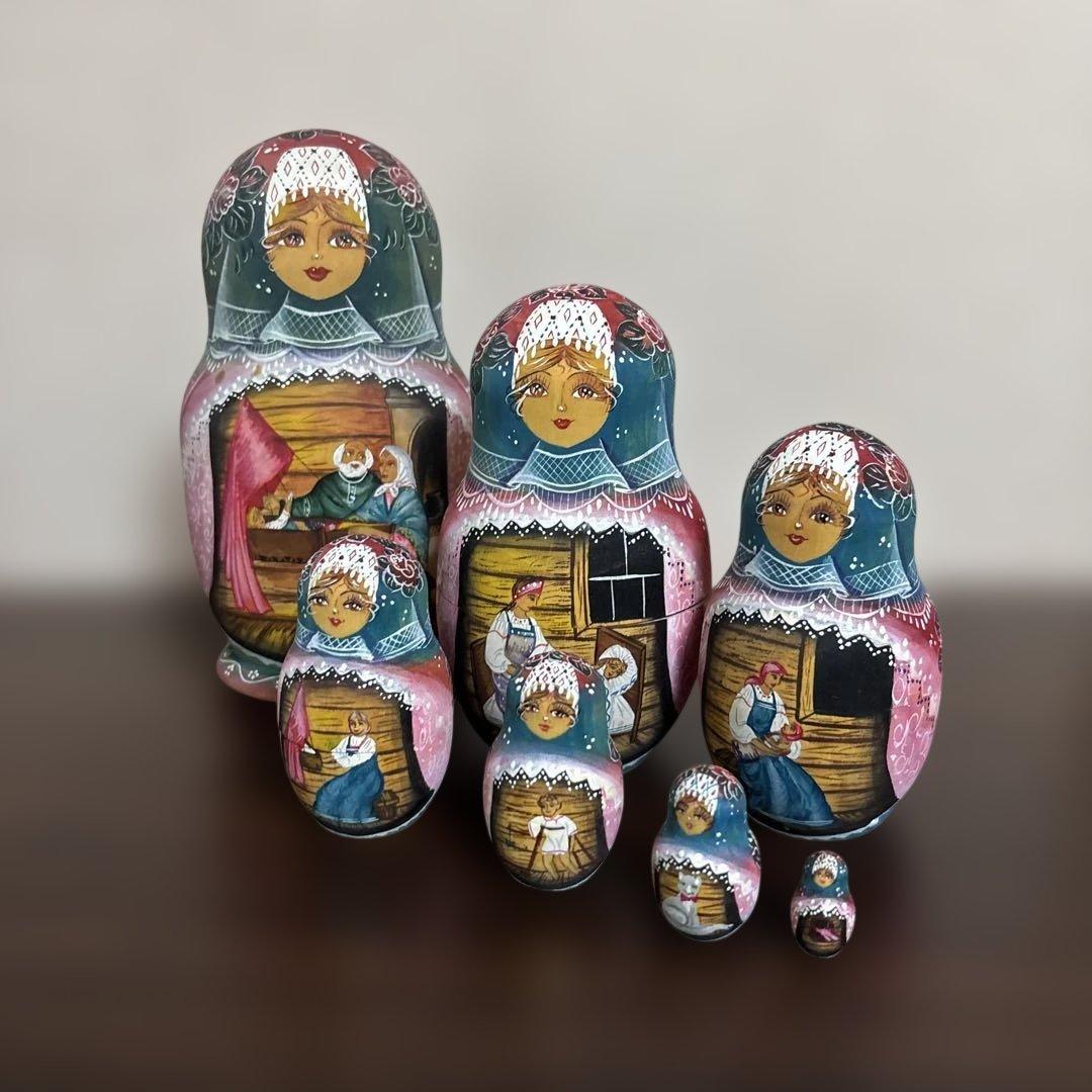 手描きマトリョーシカ 7個セット