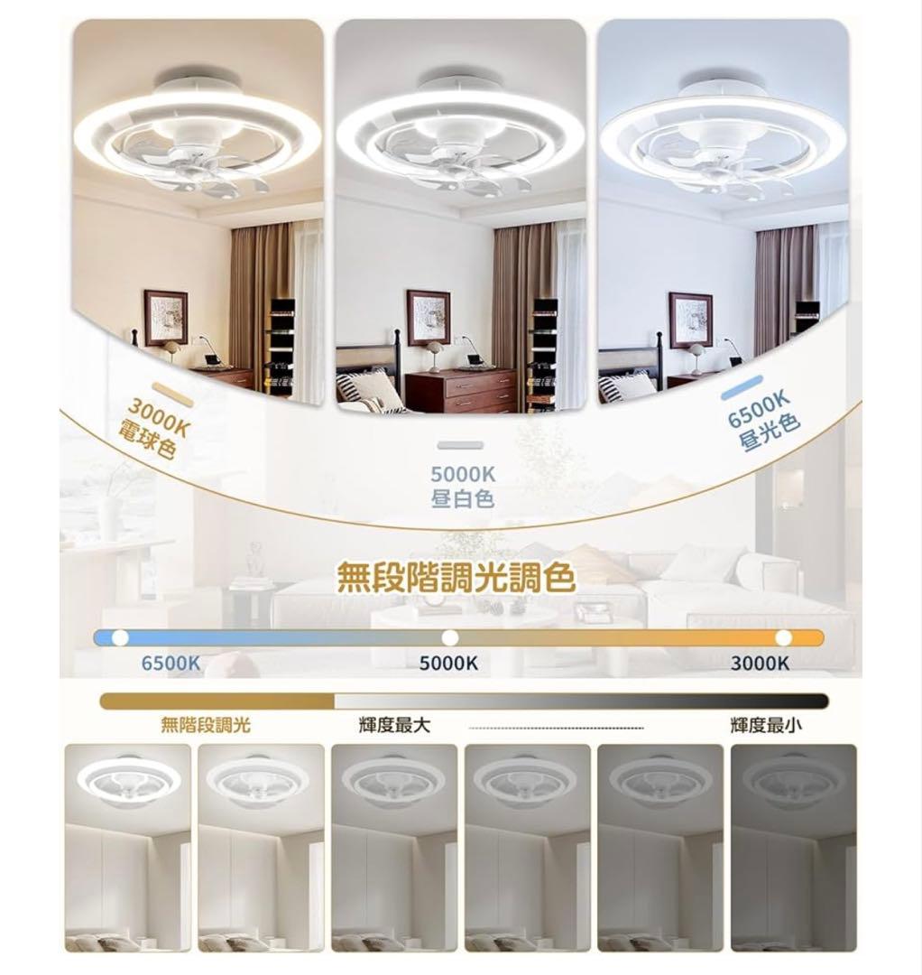 シーリングファンライト 60W 150W相当 8-10畳 6階段風量調整