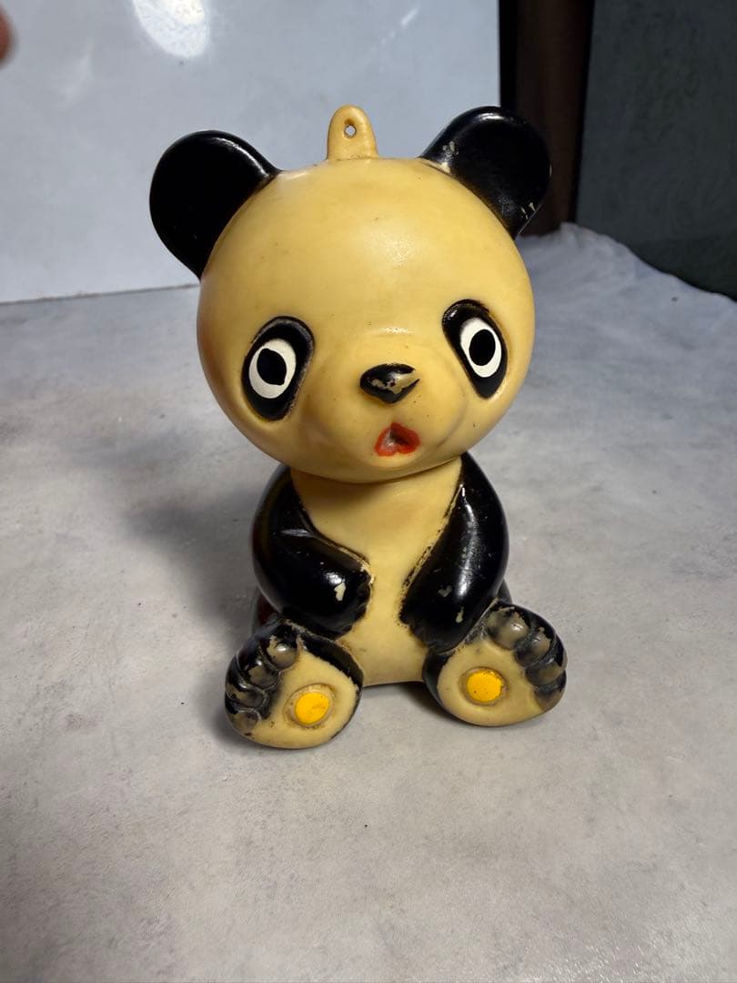 昭和レトロ パトラ パンダ 貯金箱 ソフビ 笛鳴り 当時物　昭和30年代