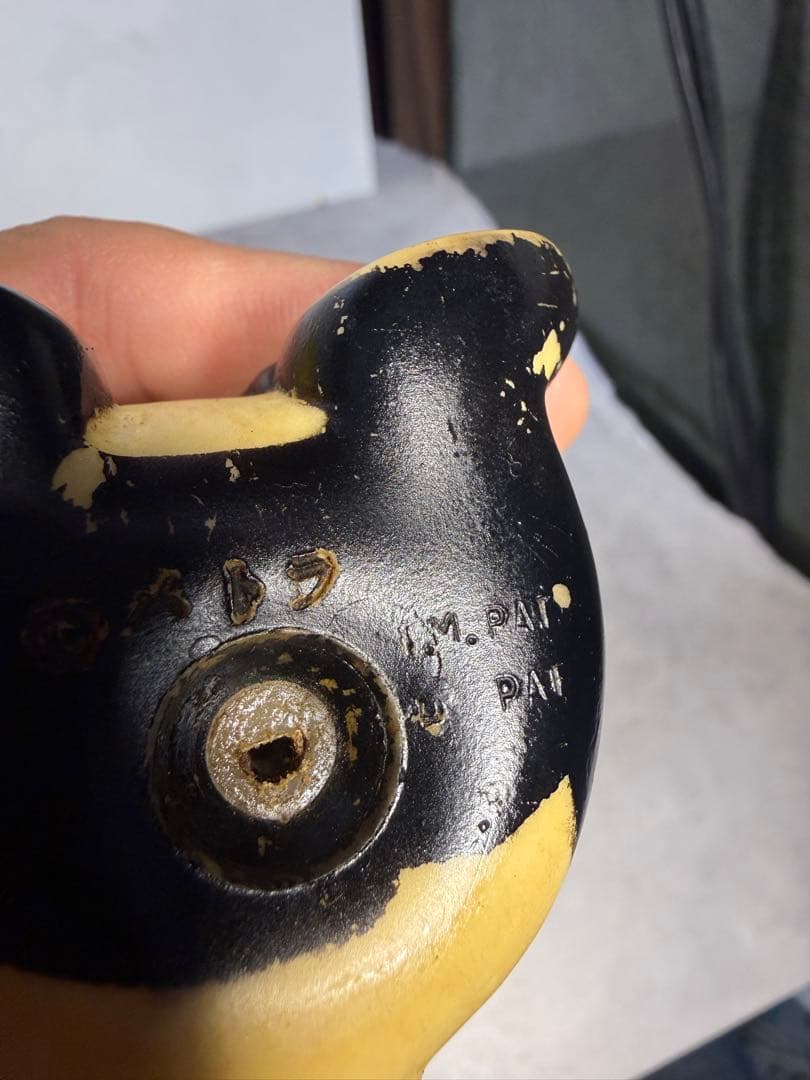 昭和レトロ パトラ パンダ 貯金箱 ソフビ 笛鳴り 当時物　昭和30年代