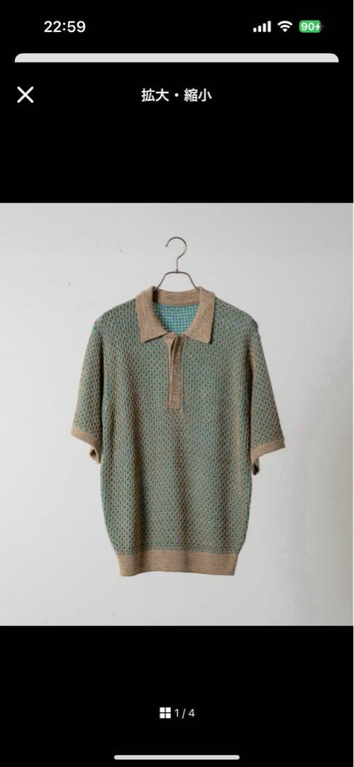 Soerte ソエルテ　マルチカラージャガードニットポロ　3