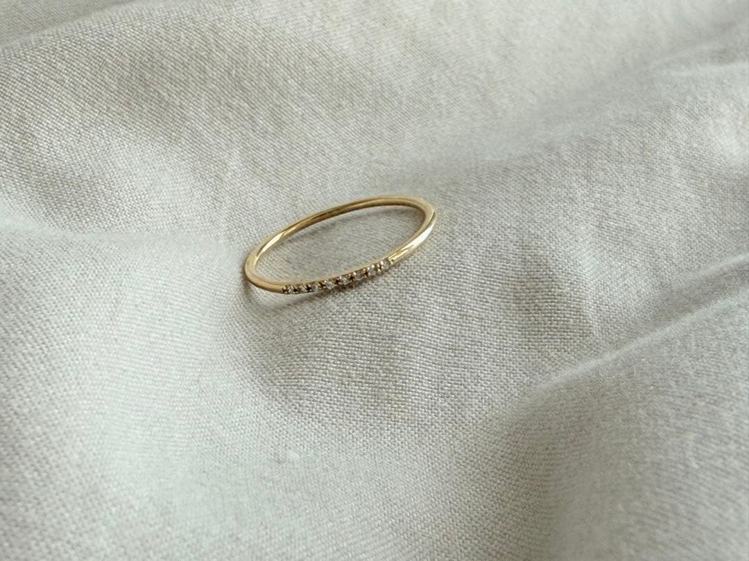 ete bijoux K18YG スキニー ダイヤモンド リング 7号