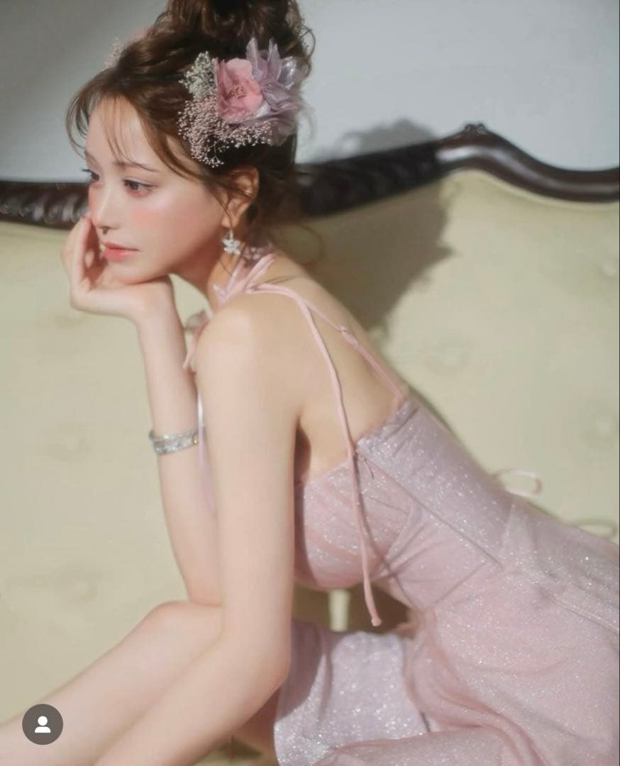 ピンク スリップドレス セクシー