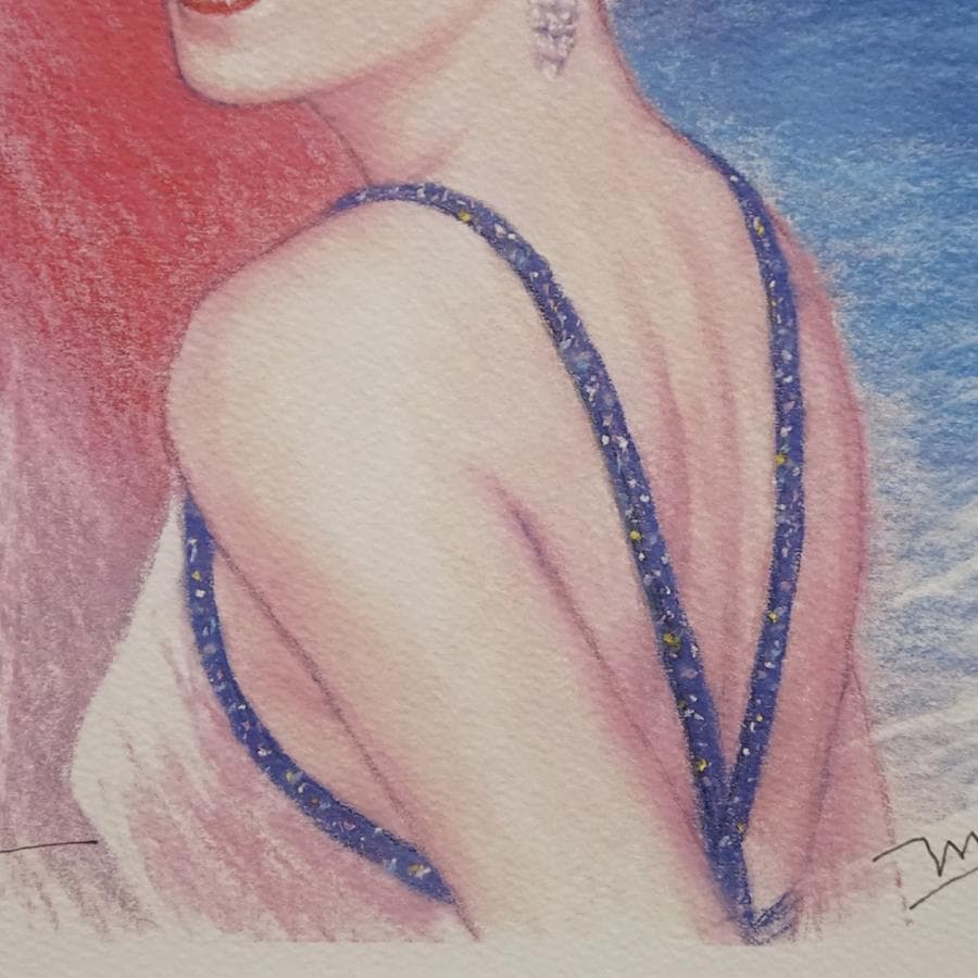 小林幸子 肖像画 M.Fujii 11/100 リトグラフ 額装 美術品No.1