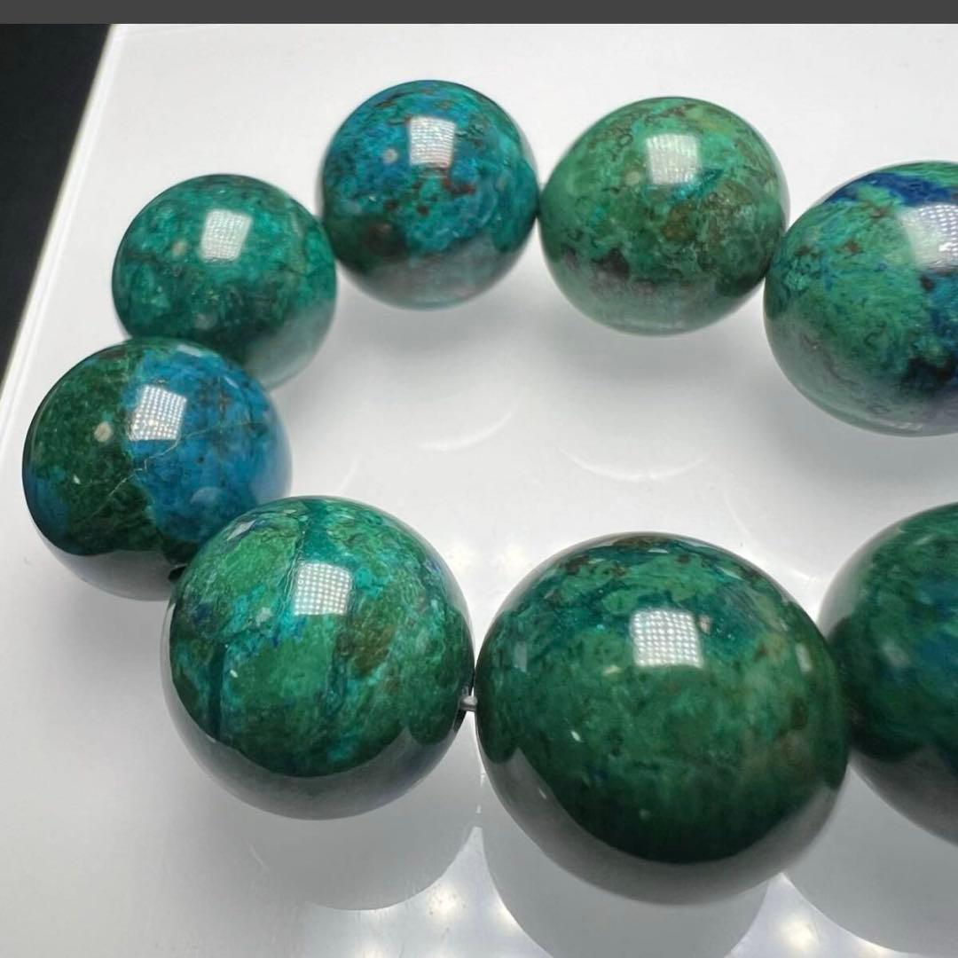 【67024】高品質 大玉 クリソコラ 14mm ブレスレット 天然石