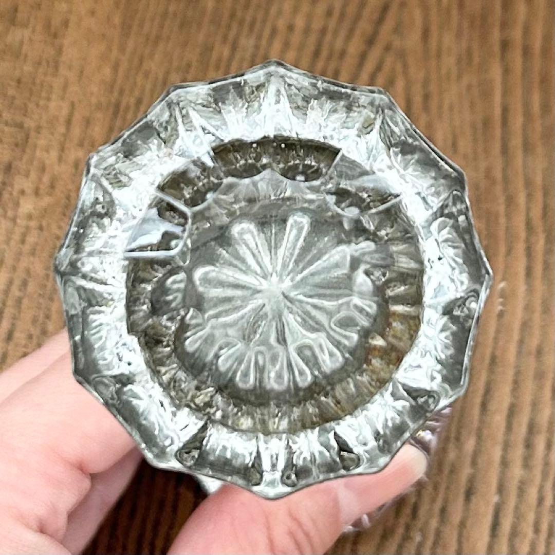 アンティーク◆ガラス製ドアノブ◆硝子ドアハンドル取手